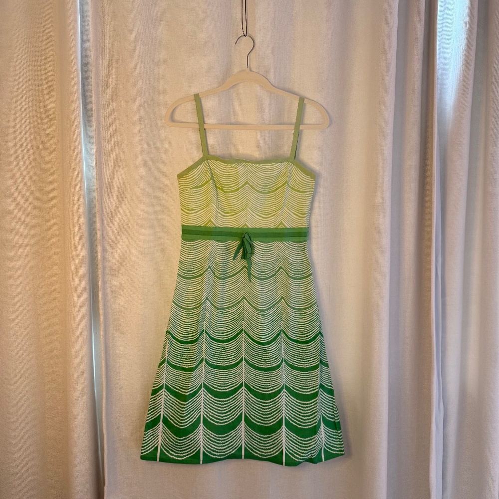 Anthropologie Ipsa Green Ombre Wave Knit Dress Size 6